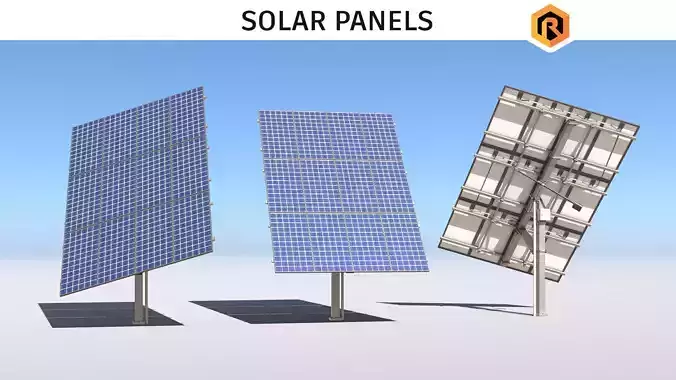 Solar Panels Low-poly 3D model