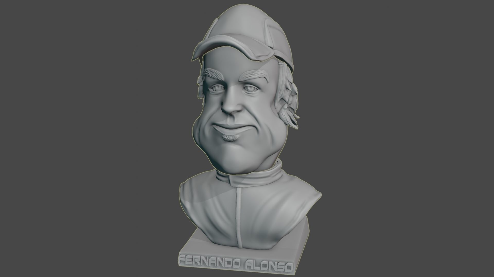 Fernando Alonso Busto Caricatura 3D 3D print model_2