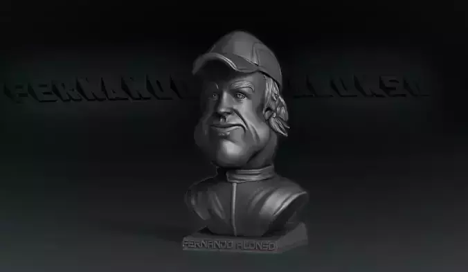 Fernando Alonso Busto Caricatura 3D 3D print model