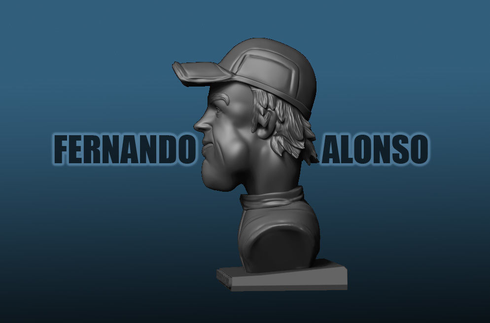 Fernando Alonso Busto Caricatura 3D 3D print model_6