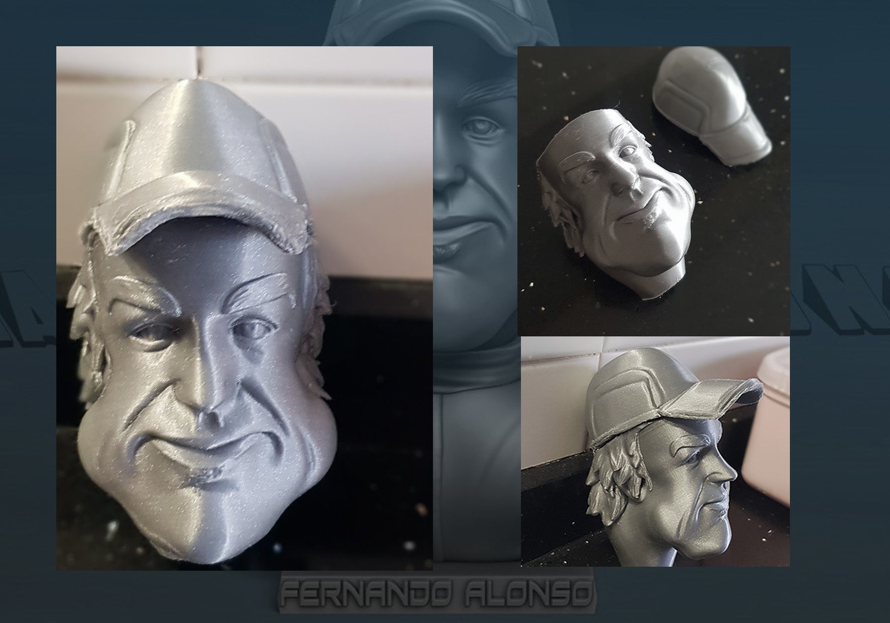 Fernando Alonso Busto Caricatura 3D 3D print model_5