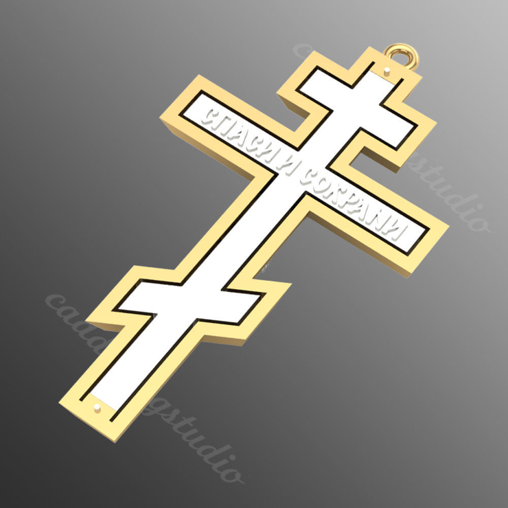 Pendant cross61 3D print model_3