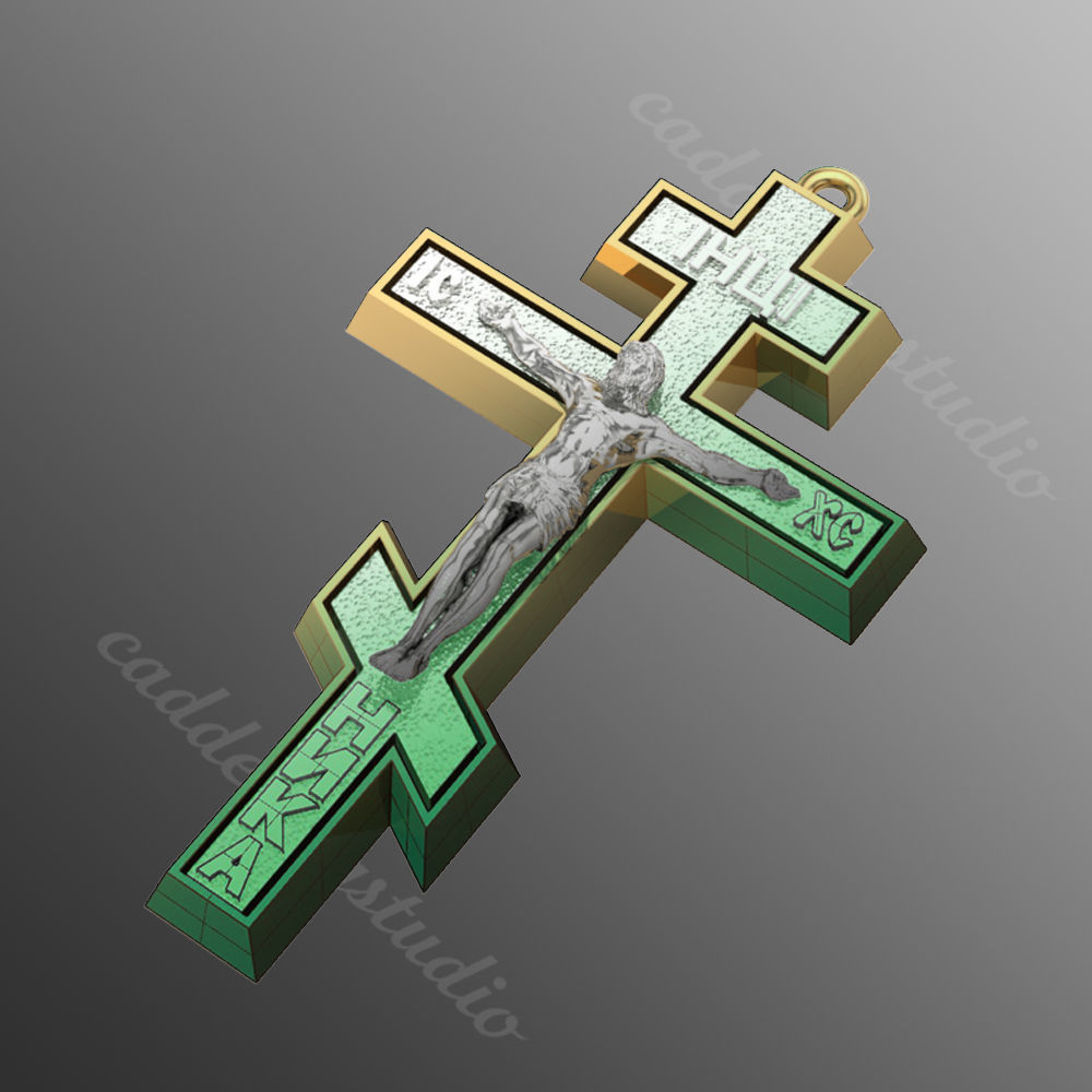 Pendant cross61 3D print model_1