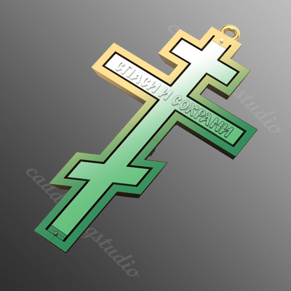 Pendant cross61 3D print model_4