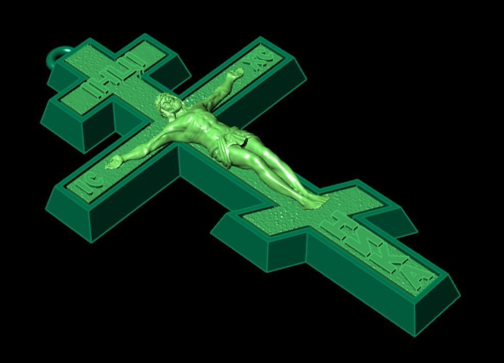 Pendant cross61 3D print model_13