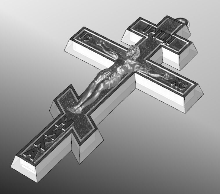 Pendant cross61 3D print model_19