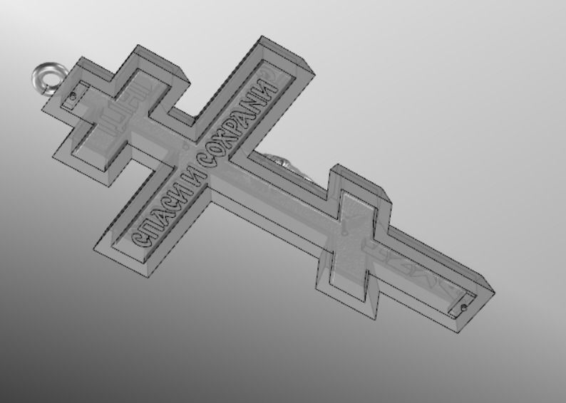 Pendant cross61 3D print model_22