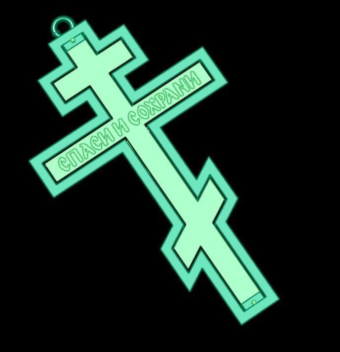 Pendant cross61 3D print model_10