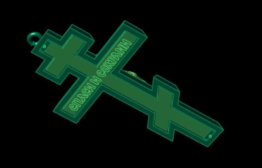 Pendant cross61 3D print model_15