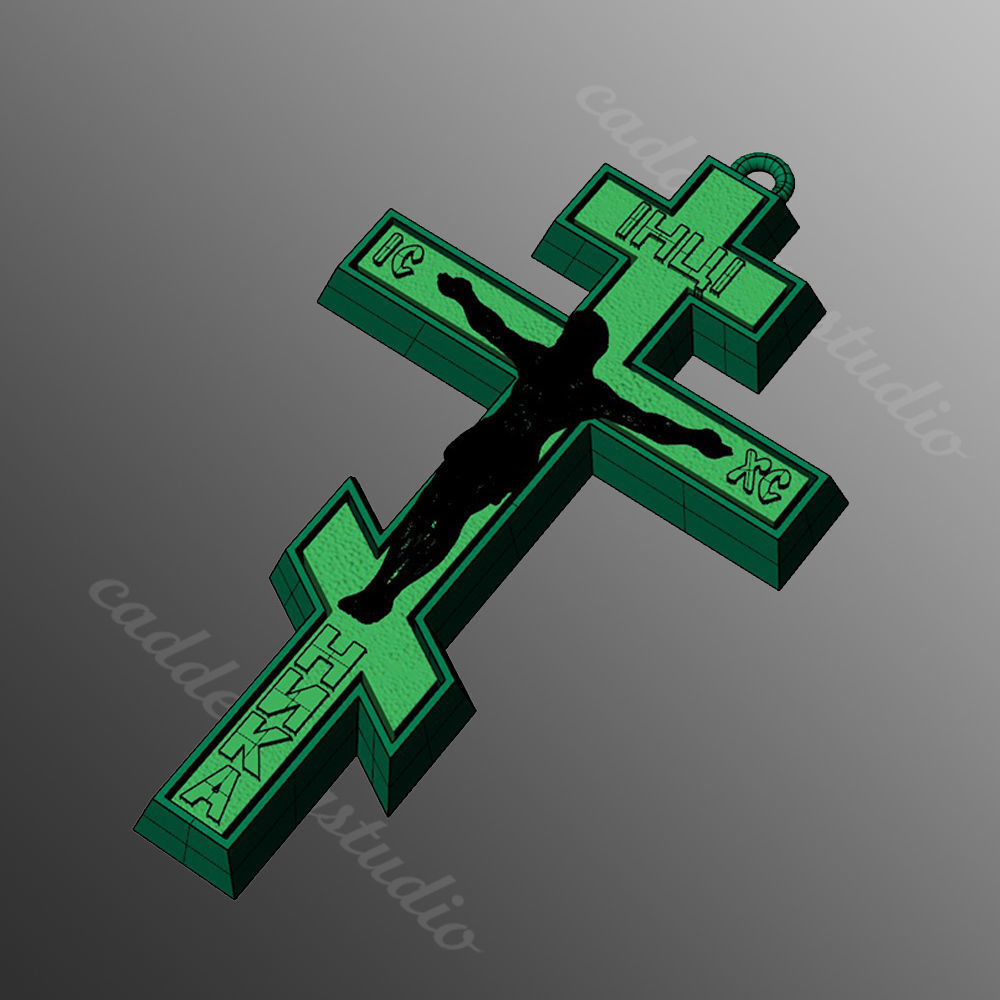 Pendant cross61 3D print model_2
