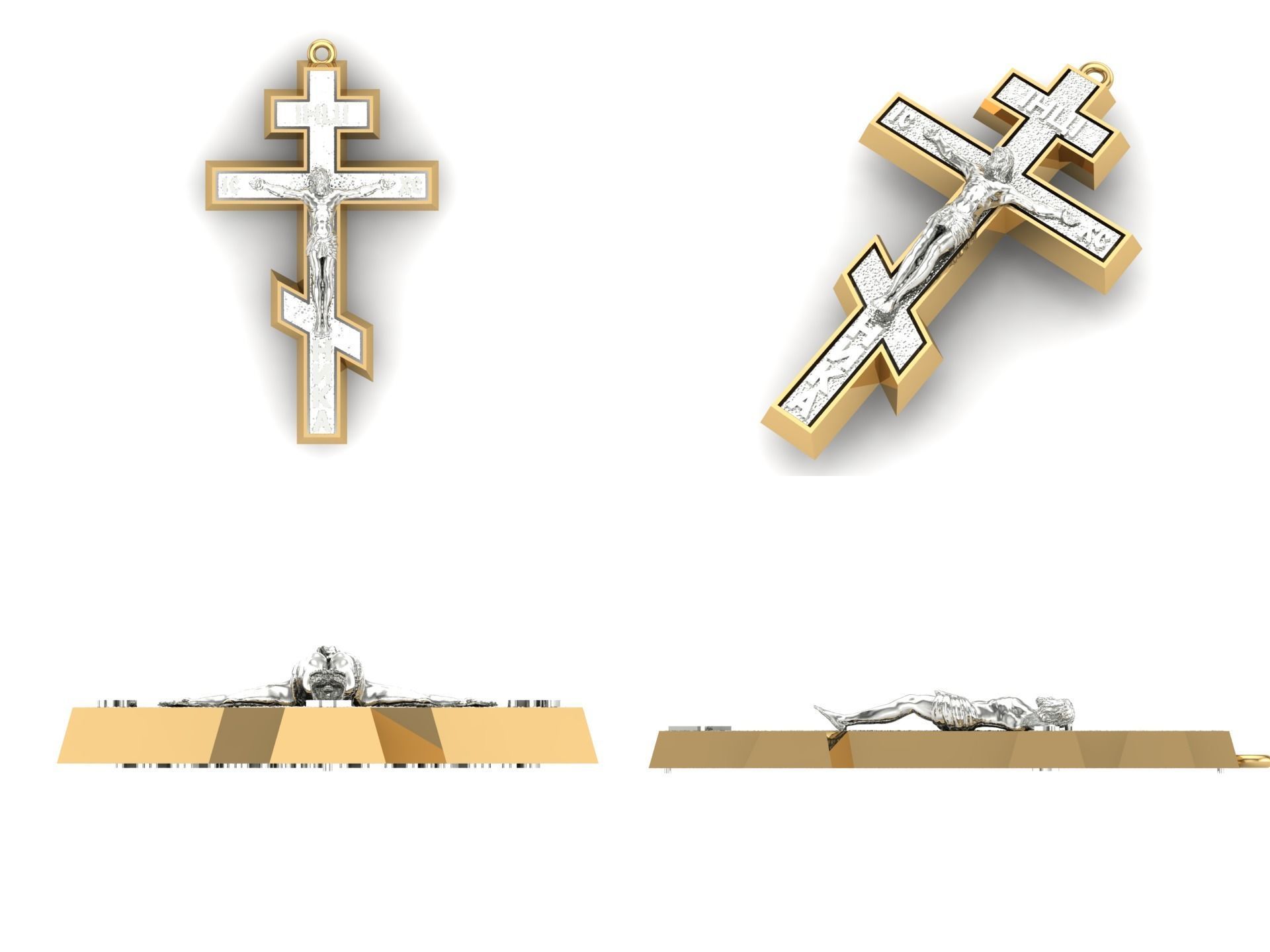 Pendant cross61 3D print model_6