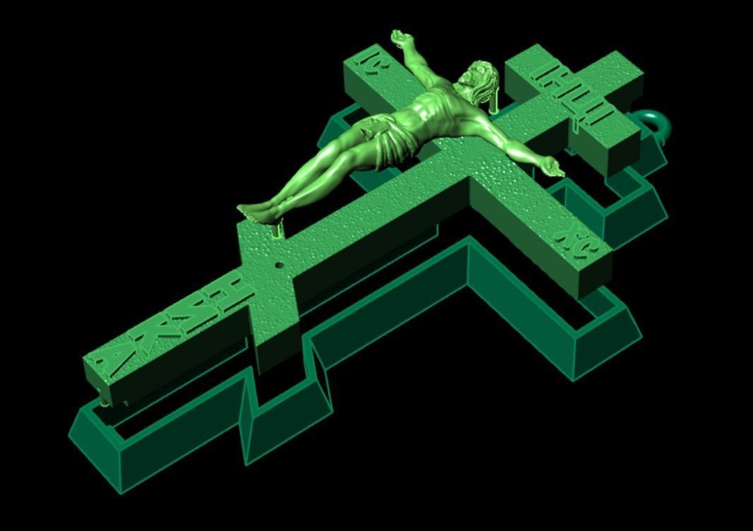 Pendant cross61 3D print model_17