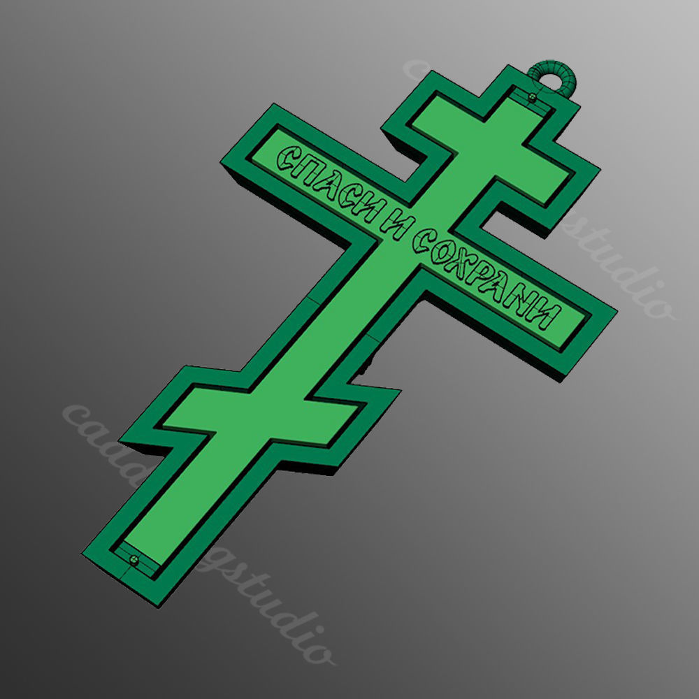 Pendant cross61 3D print model_5