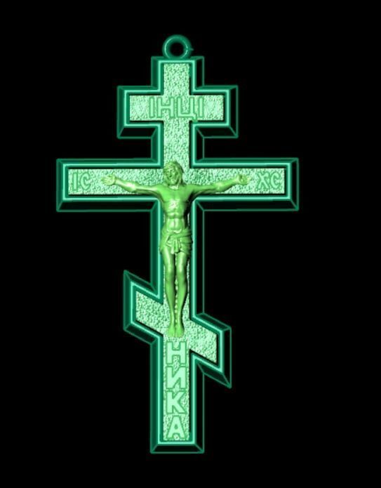 Pendant cross61 3D print model_16