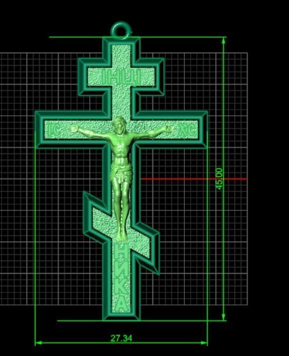 Pendant cross61 3D print model_12