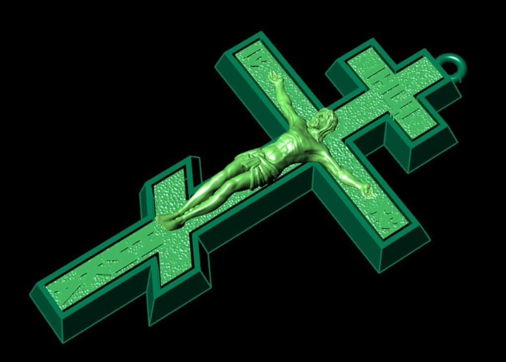 Pendant cross61 3D print model_14