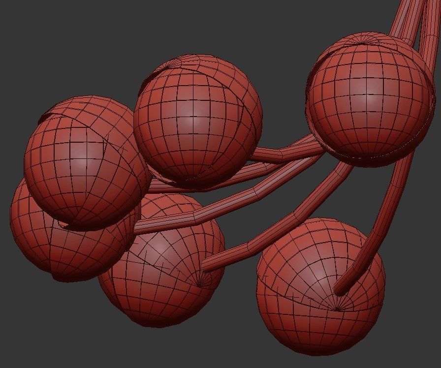 Benedict modern brass chandelier with glass balls 3D model_1