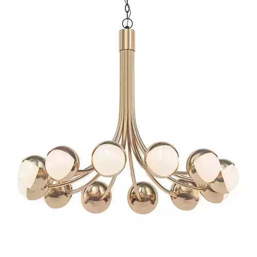 Benedict modern brass chandelier with glass balls