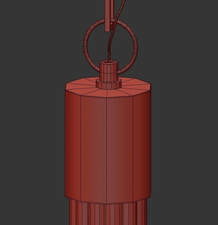 Benedict modern brass chandelier with glass balls 3D model_2