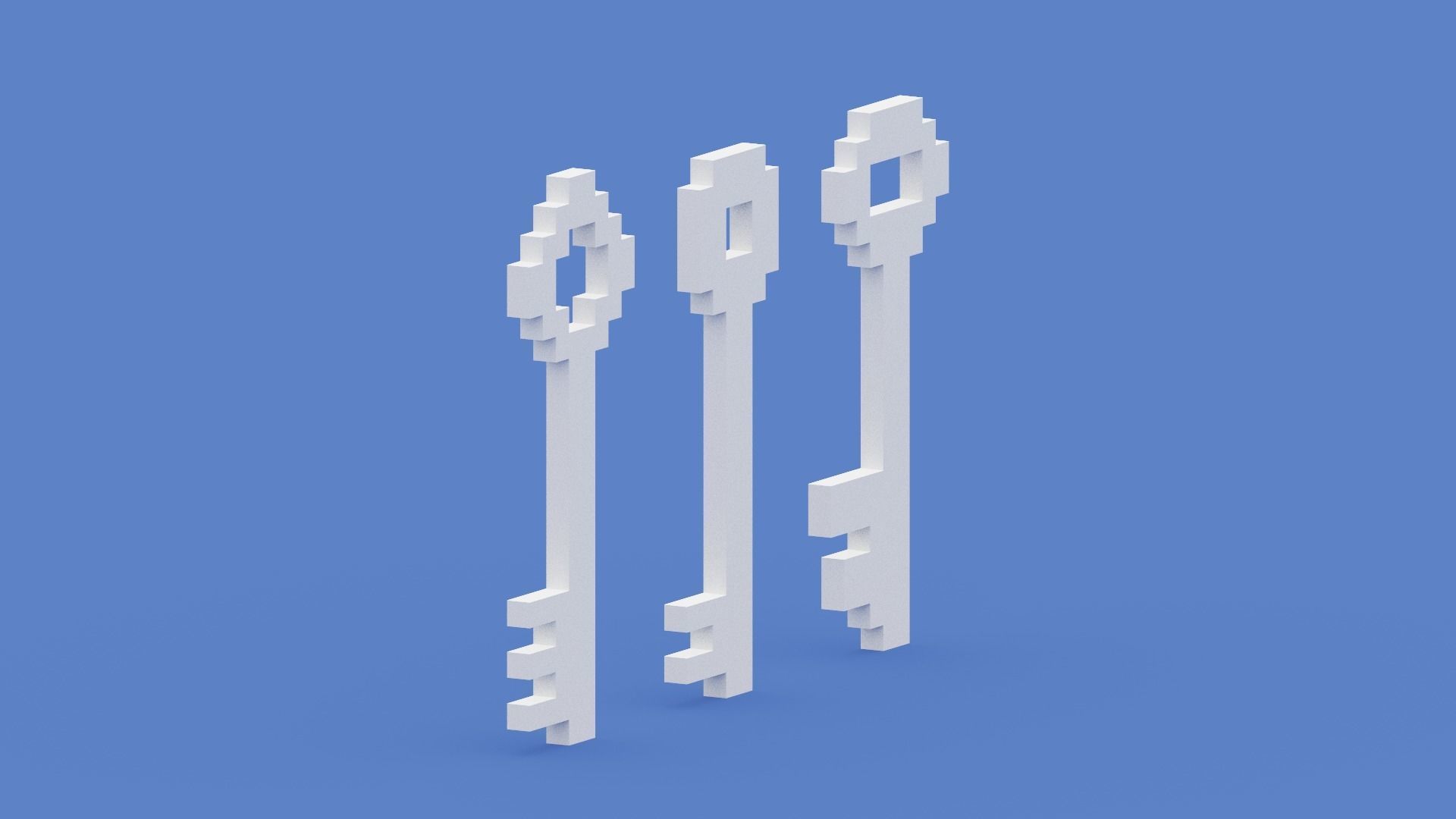 3D model Voxel White Keys VR / AR / lowpoly CGTrader