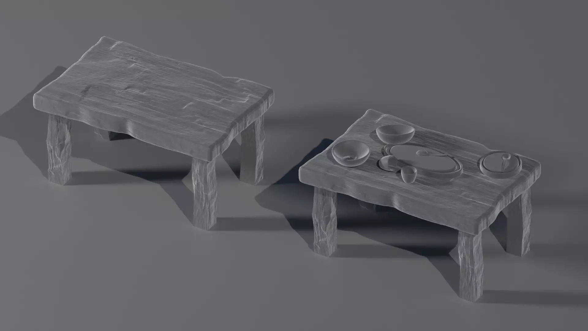 Fantasy medieval tavern tablesminiature 3d printable - Tabletop 3D print model_0