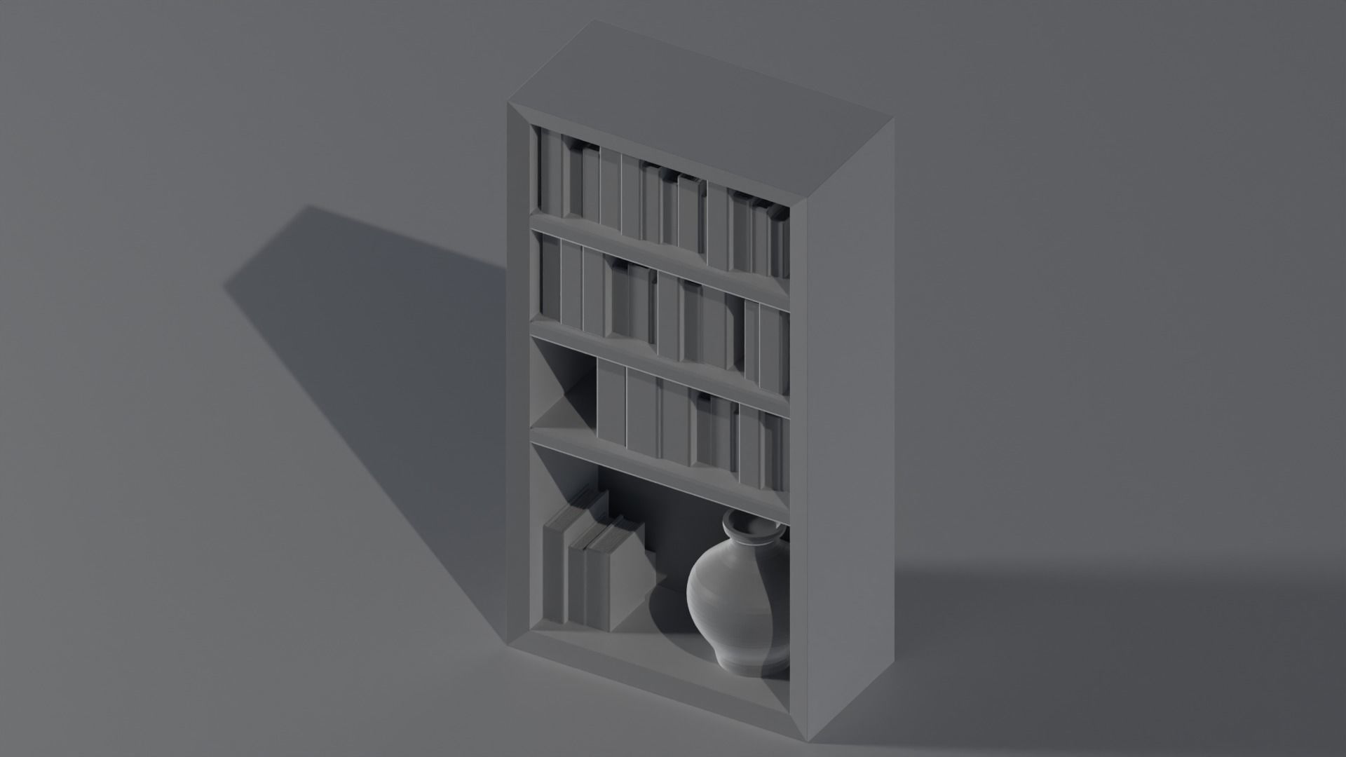 4 book shelfs miniature 3d printable - Tabletop 3D model 3D printable ...