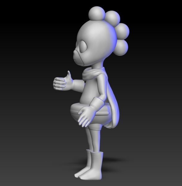 character girl with thumbs 3D print model_1