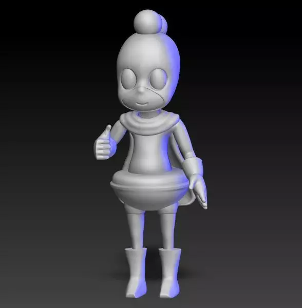 character girl with thumbs 3D print model_0