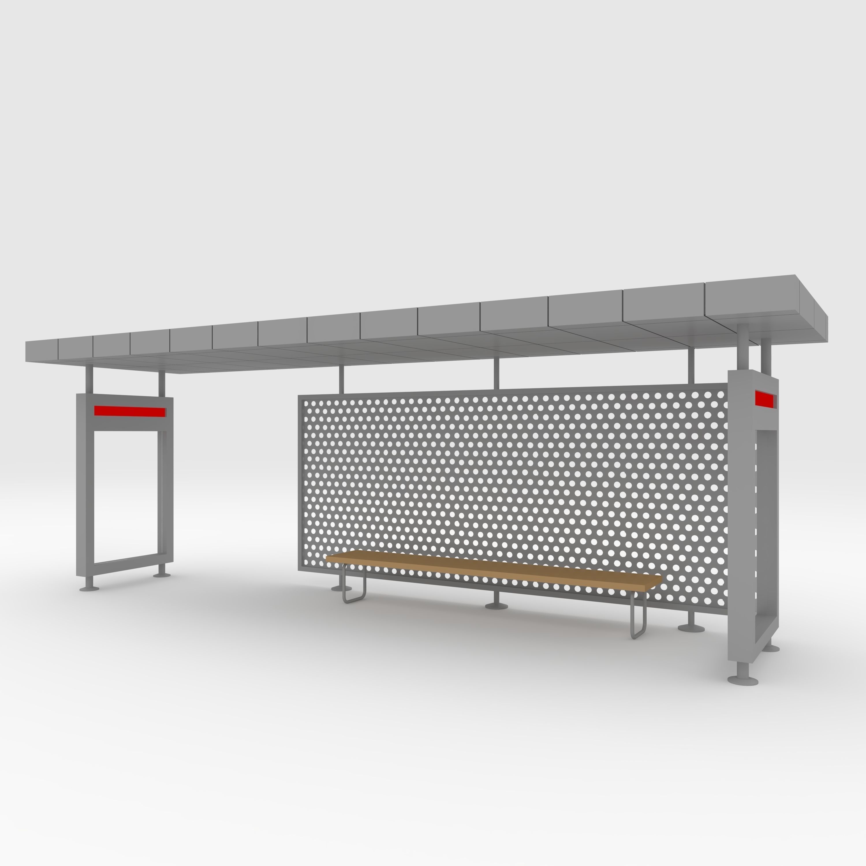 Bus Shelter 1 3D model_4