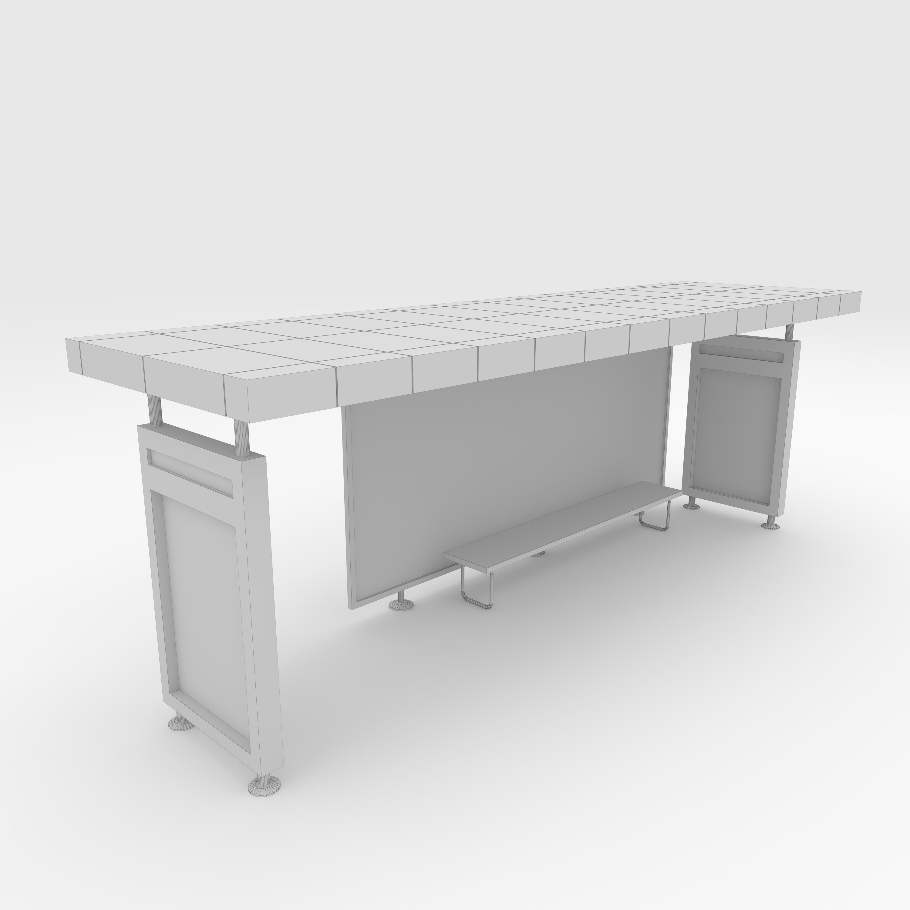 Bus Shelter 1 3D model_9