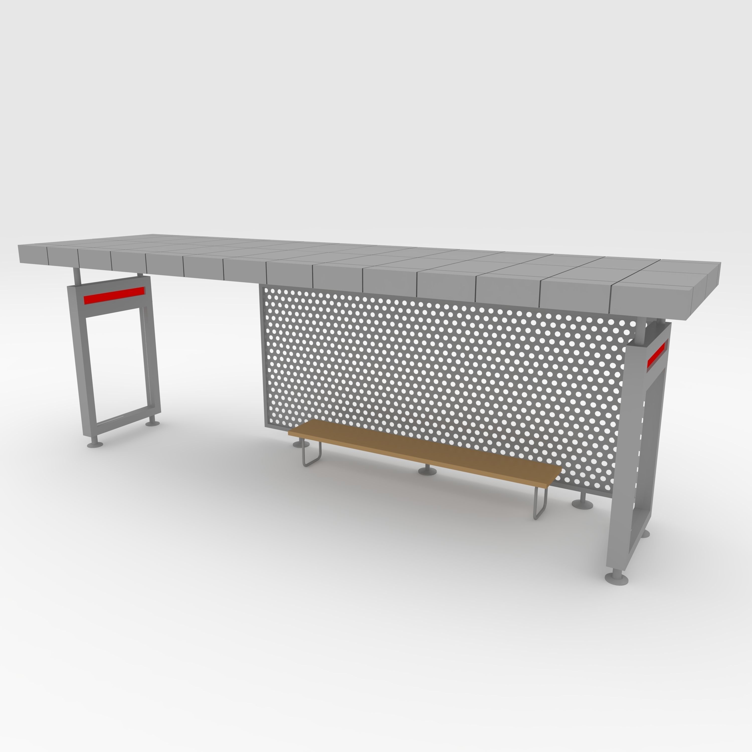 Bus Shelter 1 3D model_12