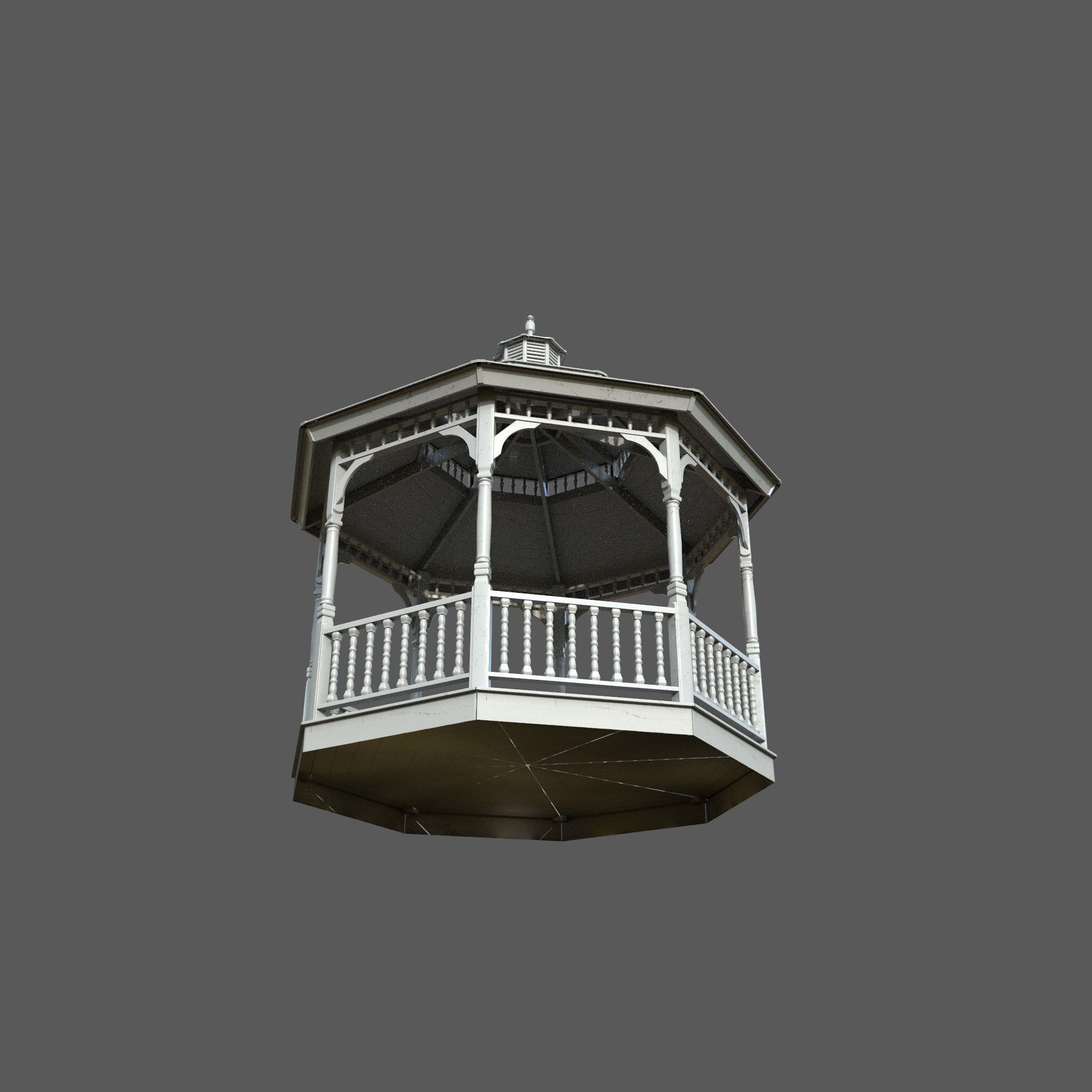 Garden Gazebo White Game Ready  Low-poly 3D model_6