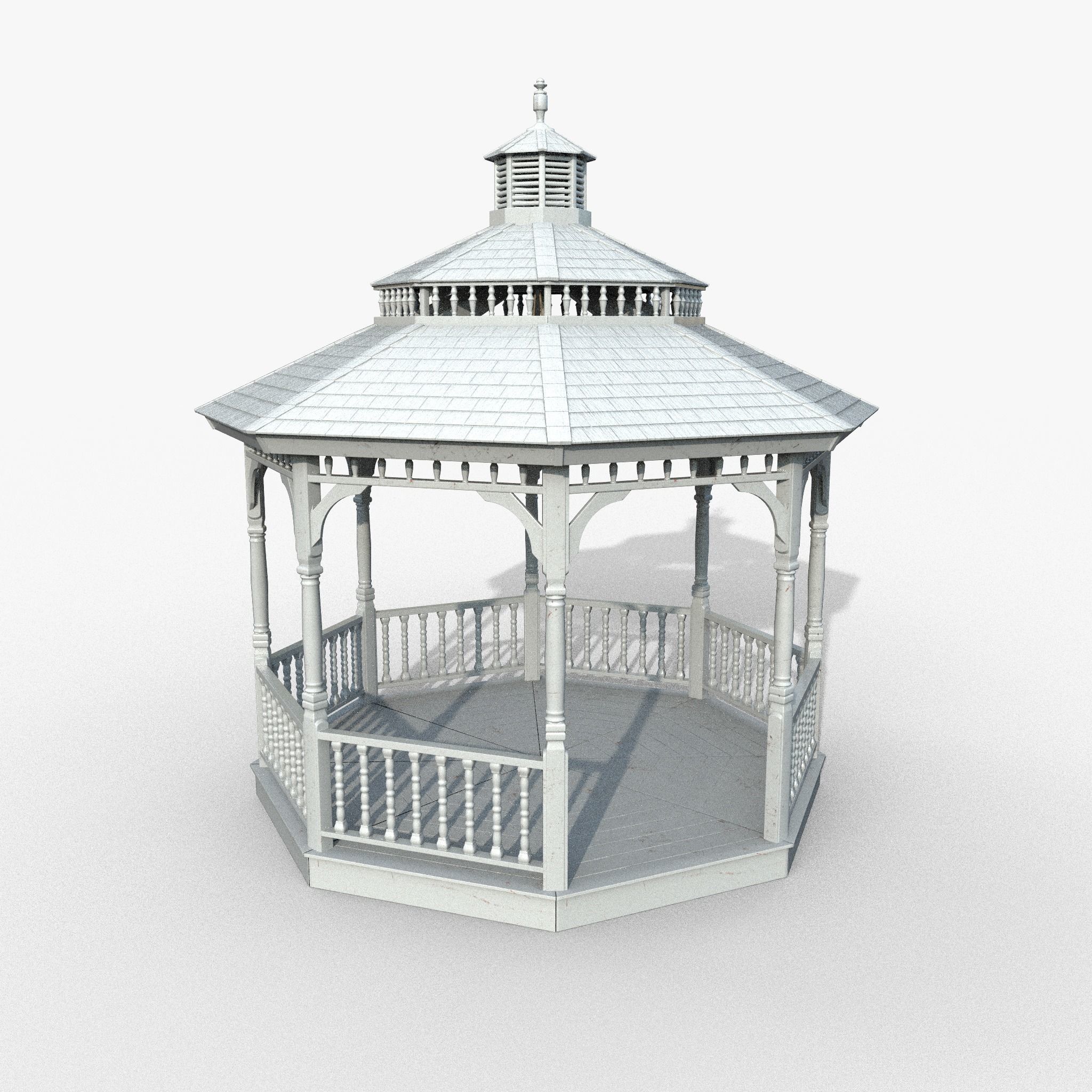 3D model Garden Gazebo White Game Ready VR / AR / lowpoly CGTrader