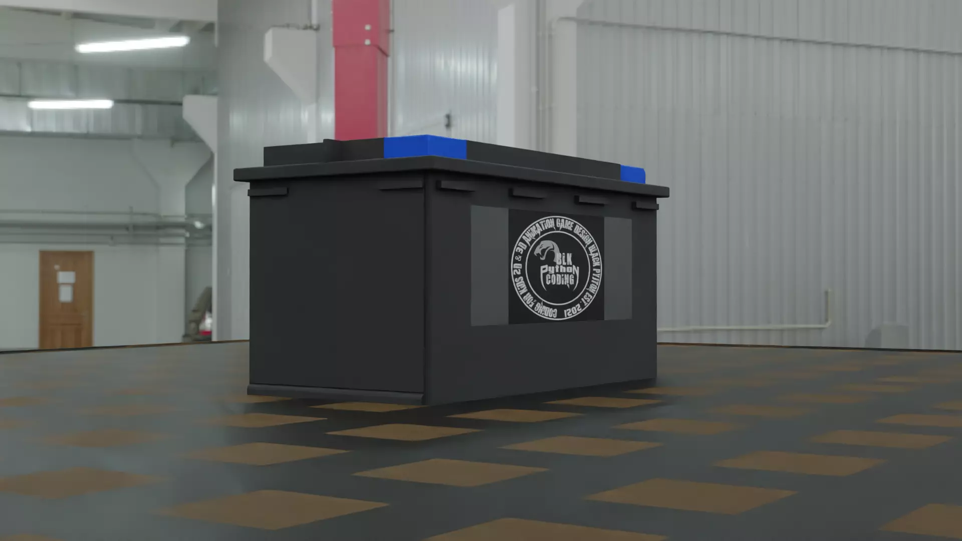 Car Battery Free low-poly 3D model_0