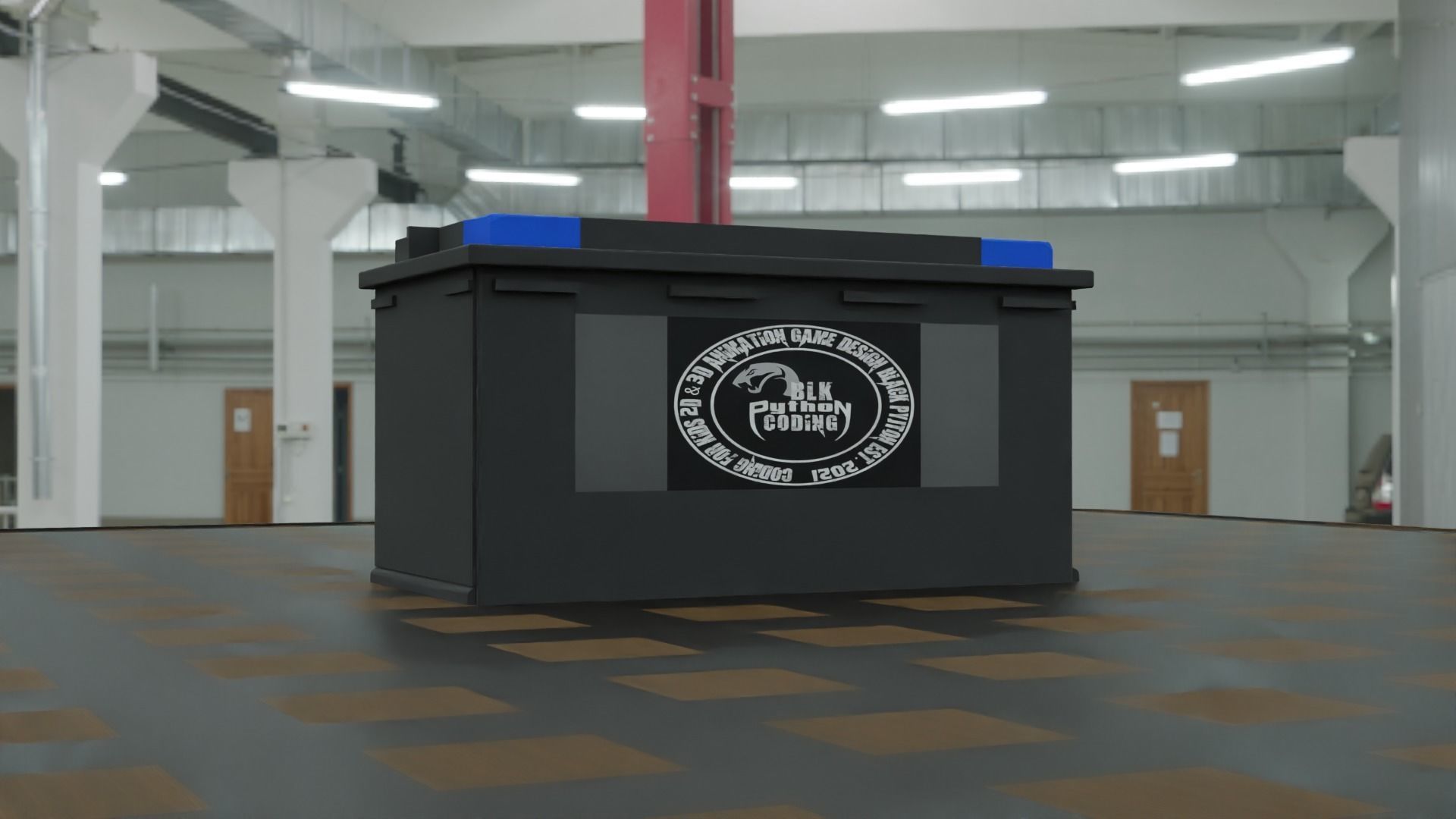 Car Battery Free low-poly 3D model_1