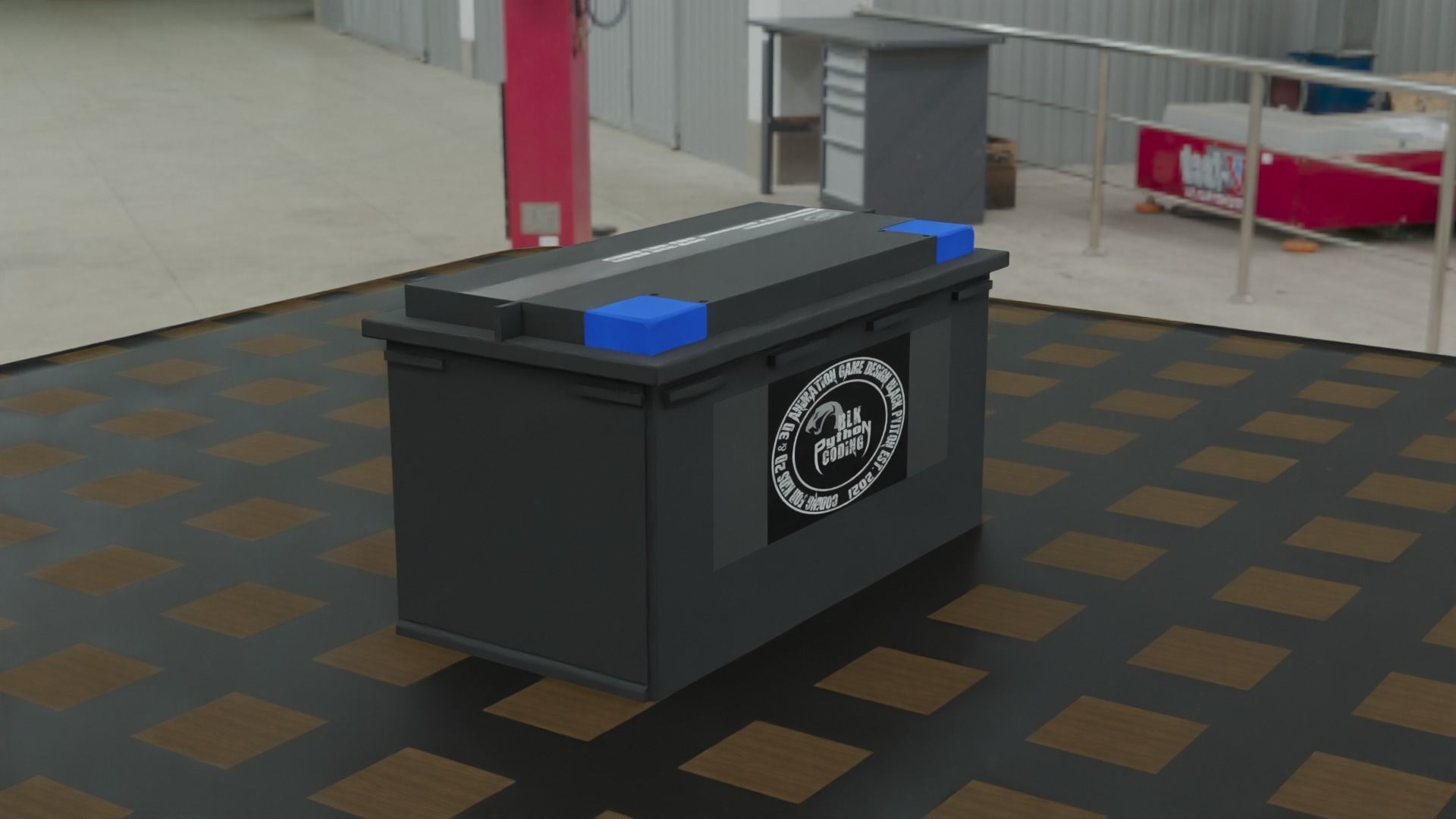 Car Battery Free low-poly 3D model_4