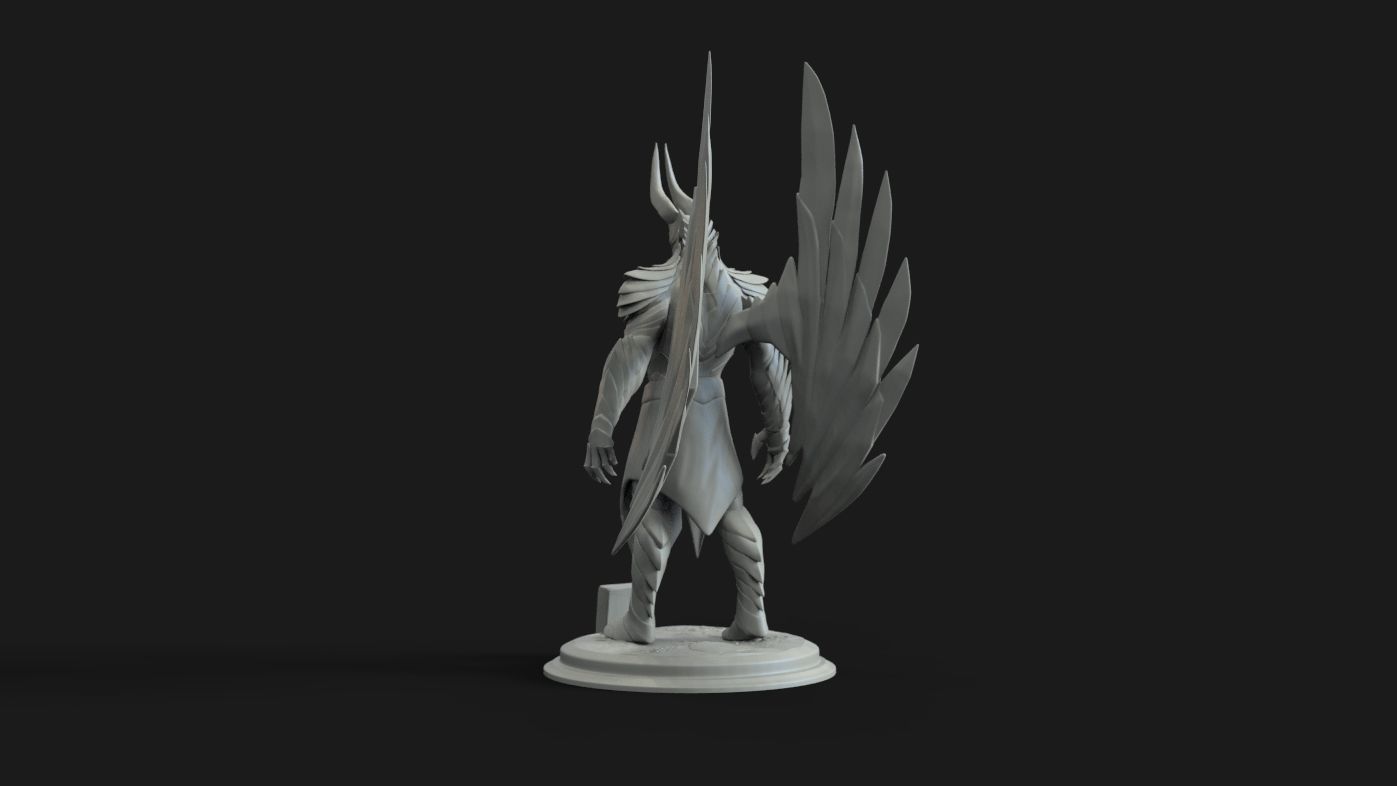 Terrorblade statue of man with wings 3D print model_2