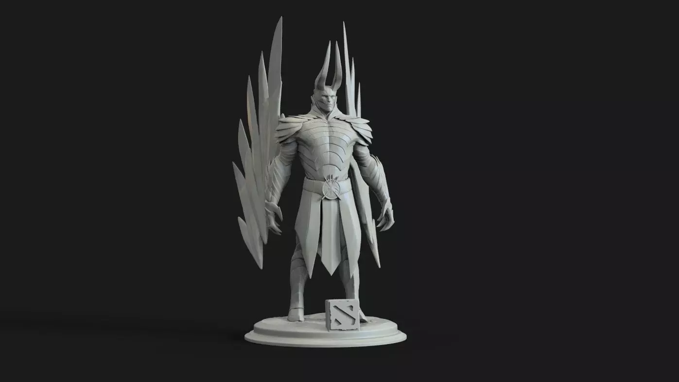 Terrorblade statue of man with wings 3D print model_0