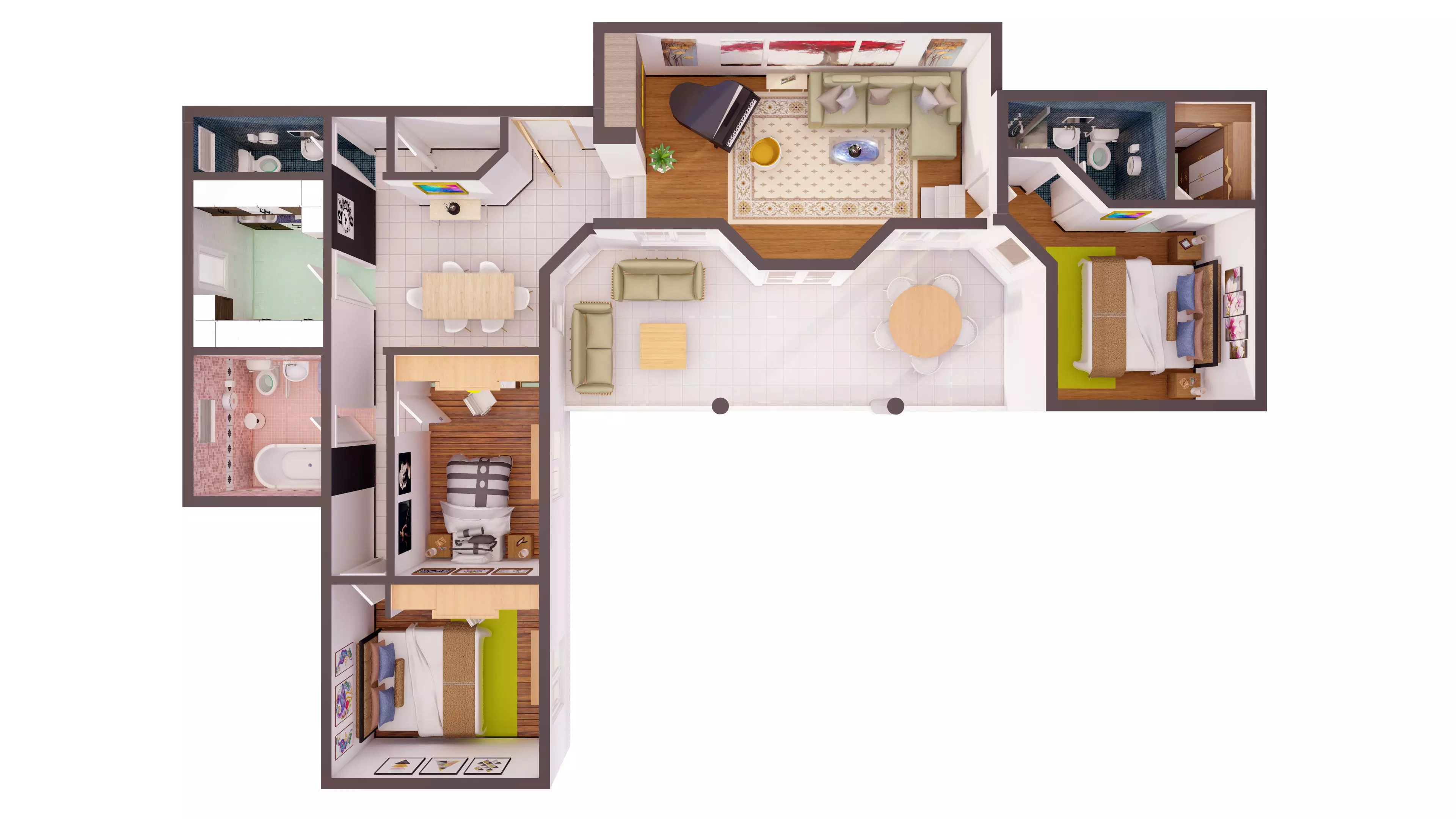 3d floor plan-Interior plan 3D model_0