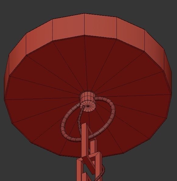 Coltrane gold pendant light with clear glass 3D model_3