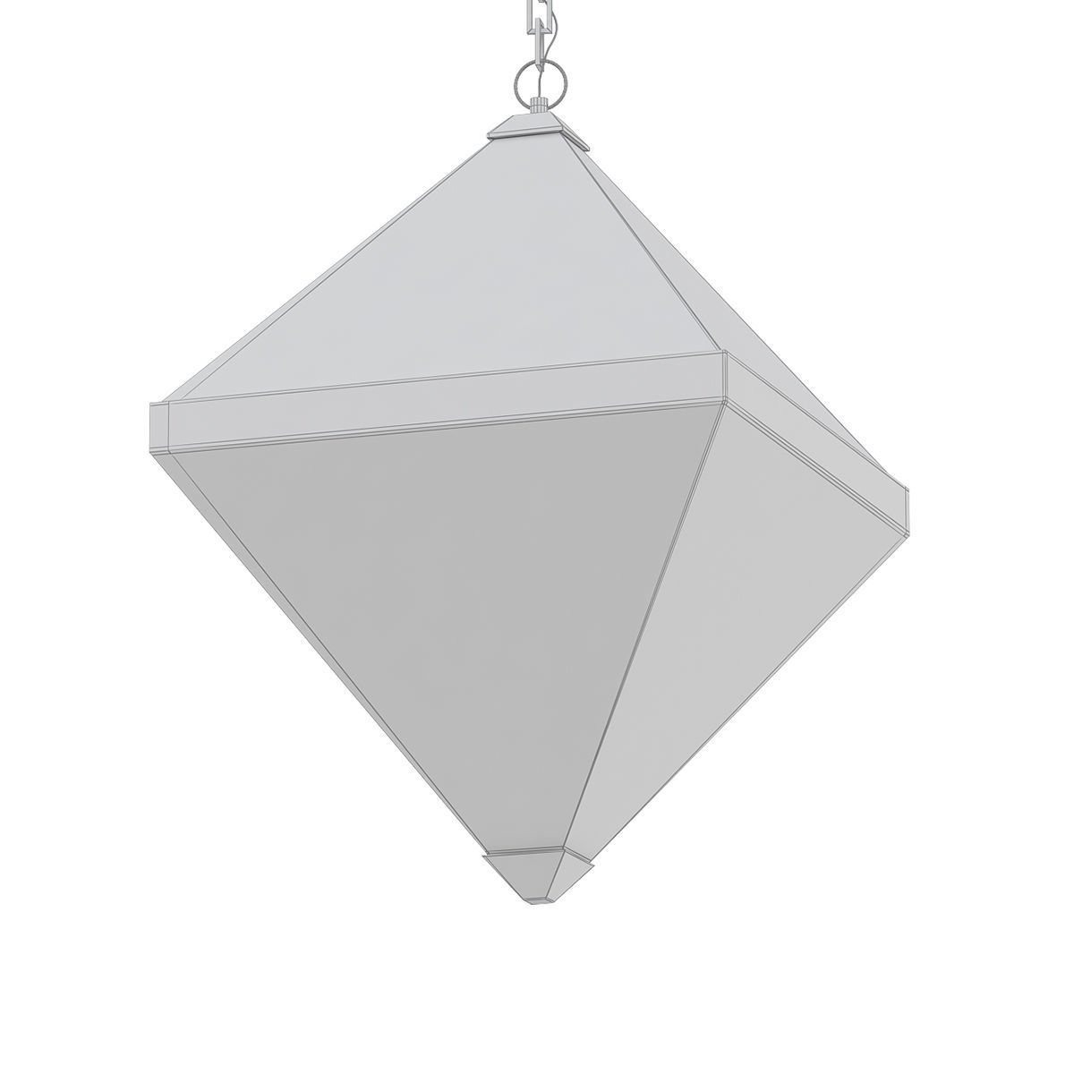 Coltrane gold pendant light with clear glass 3D model_4
