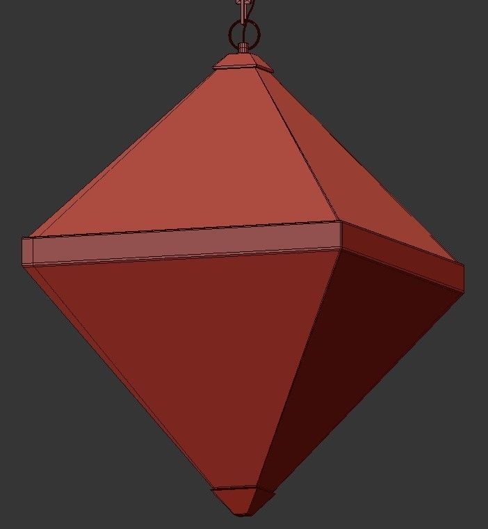 Coltrane gold pendant light with clear glass 3D model_2