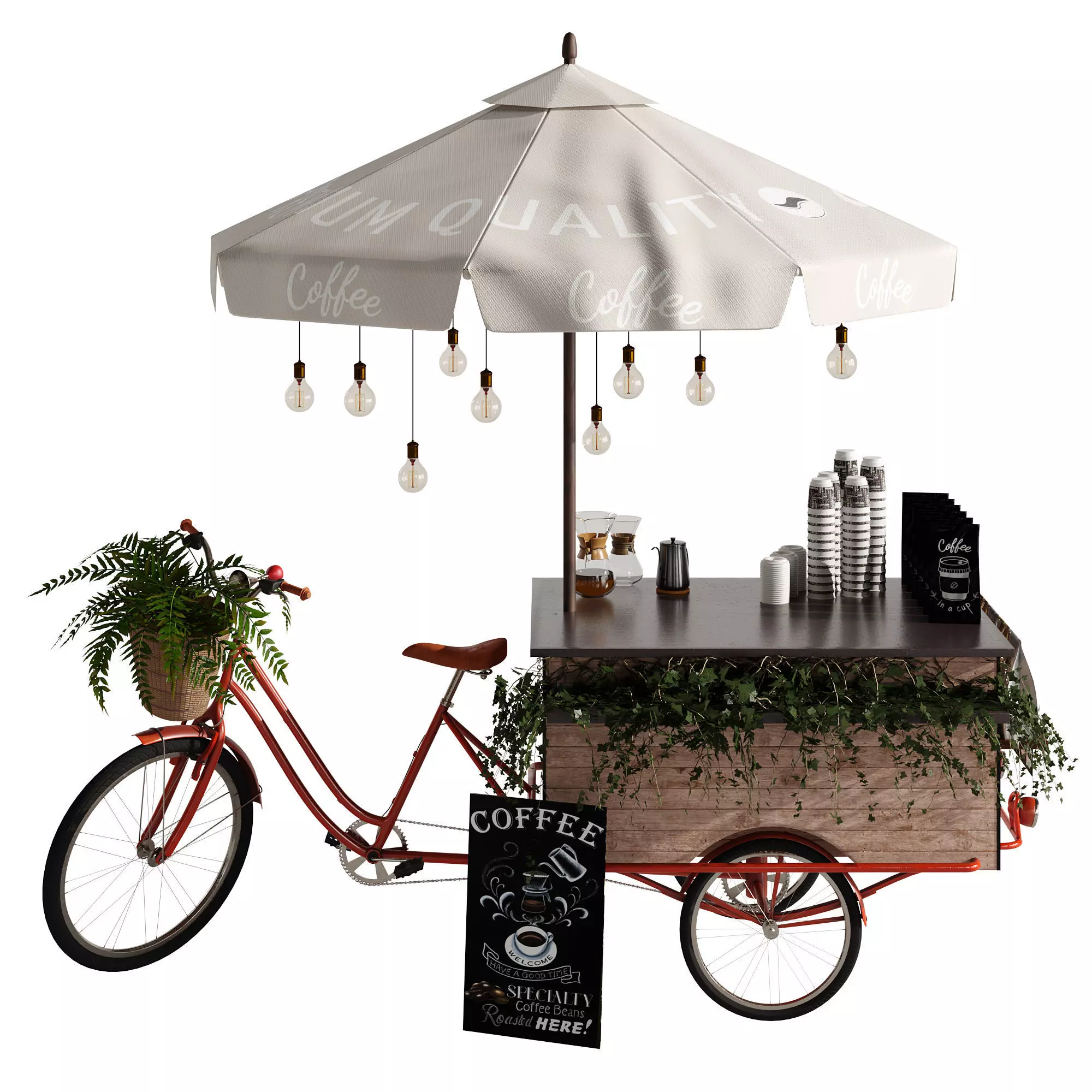 Coffee bike mobile set 2 3D model