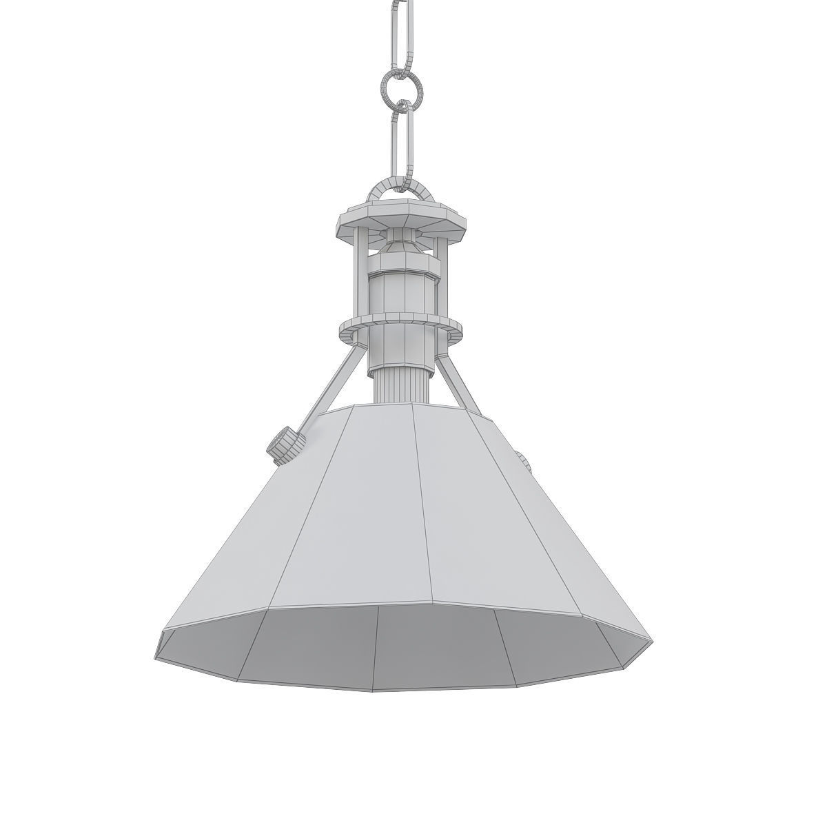 Hudson brass and pendant light 3D model_4