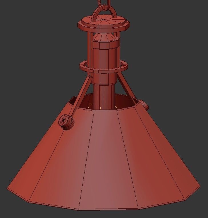 Hudson brass and pendant light 3D model_2