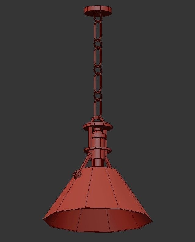 Hudson brass and pendant light 3D model_1