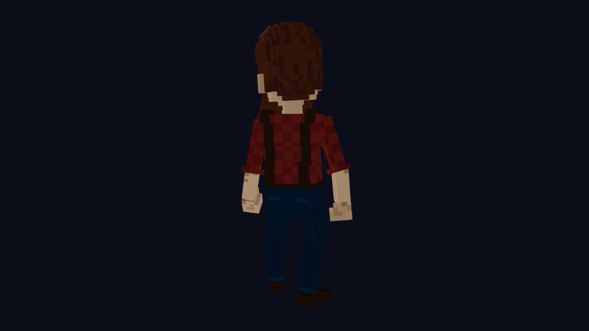 Woodcutter Character - 3D Voxel Model Low-poly 3D model_4