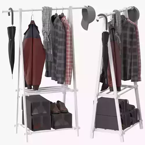 HOMCOM Minimalist Clothes Rack Hanger  3D model