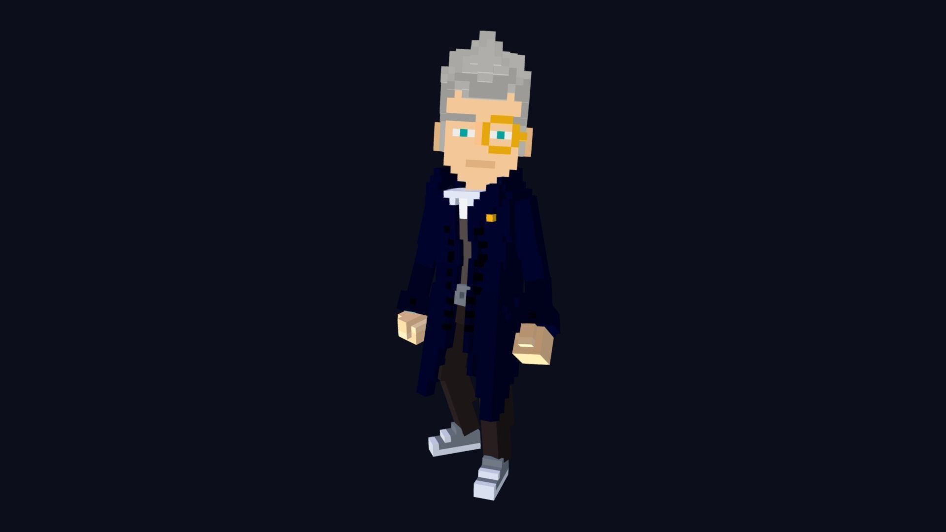 ShadowHunter Character - 3D Voxel Model Low-poly 3D model_1
