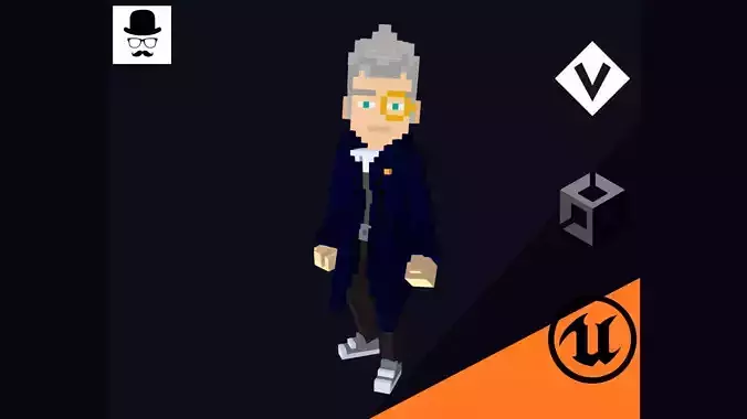 ShadowHunter Character - 3D Voxel Model Low-poly 3D model